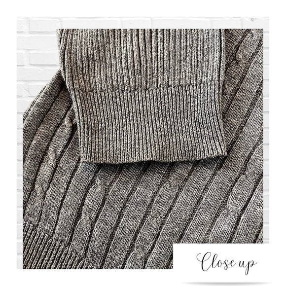 IZOD Cable Knit Faux Cardigan Front and Blouse Gray and Pink Women’s Size - Picture 5 of 8